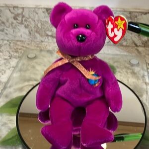 VINTAGE 2000 Ty MILLENNIUM BEAR  Beanie Babies Planet Earth and Sun